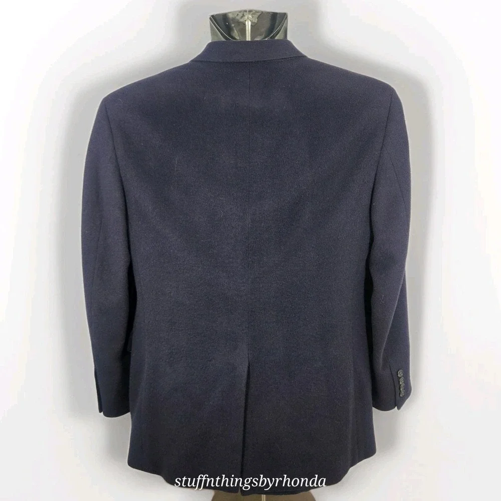JOS. A. BANK Vintage 100% Camel Hair Navy Sport Coat Blazer Men's 42 Reg